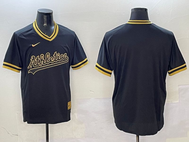 Men Oakland Athletics Blank Black Gold Game 2025 Nike MLB Jersey style 3->oakland athletics->MLB Jersey